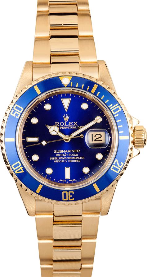 yellow gold rolex watches for sale|rolex submariner 18k gold price.